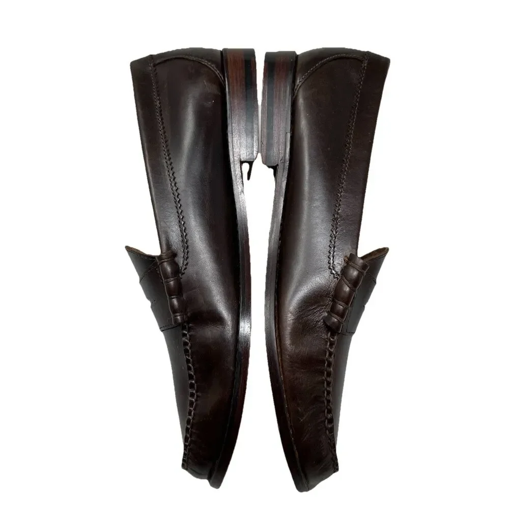 J Crew Camden Loafers Mens 12 Brown Leather Sole‎ Penny Preppy BJ009
